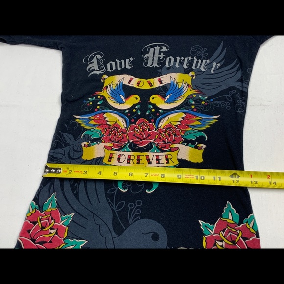 Seductions Women's Paint Print T Shirt Size XS Black Short Sleeve Crew - Picture 7 of 10